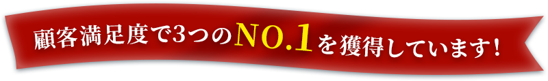 顧客満足度で３つのNO.１を獲得しています！